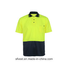 Color Combination Collar Design Polo Shirts Latest Design Safety Reflective Polo Shirt with Polyester Birdeye Fabric